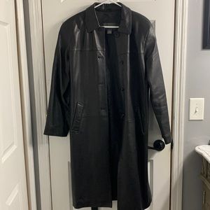 Relativety Black Genuine Leather Coat